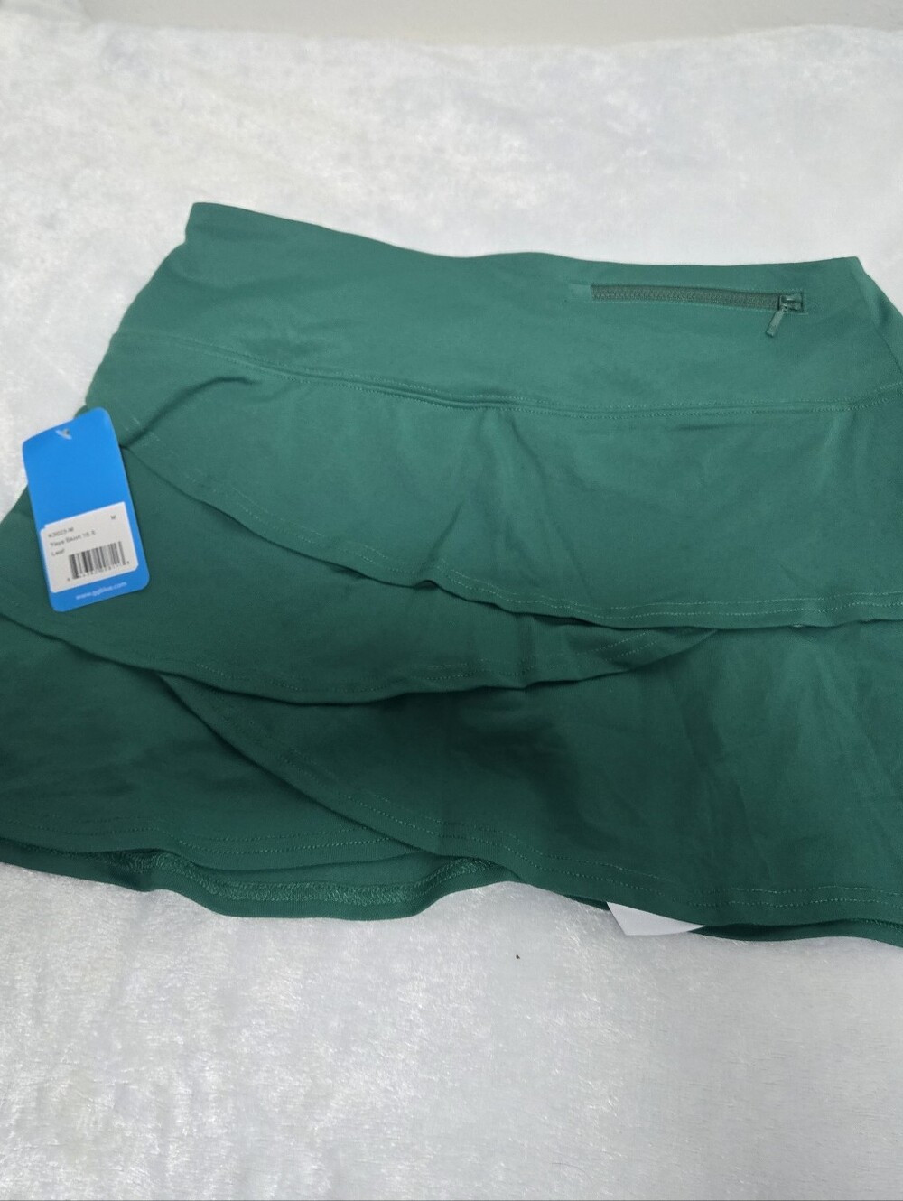 Green Layered Skater Skirt with Zip Pocket